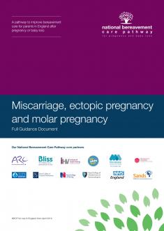 Miscarriage Bereavement Care Pathway cover